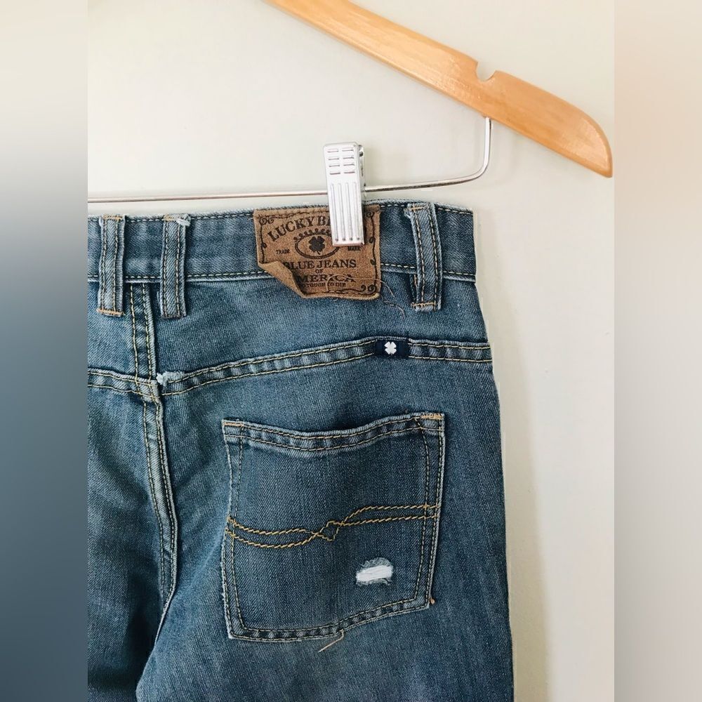 Lucky Brand | girls Billy Straight Distressed Jeans | size 14 - Picture 4 of 6